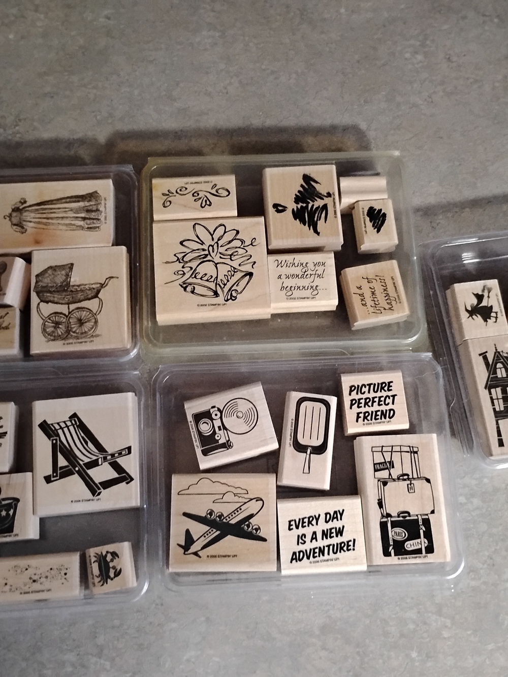 Stampin' Up! 5 Sets Of Wooden Rubber Stamps